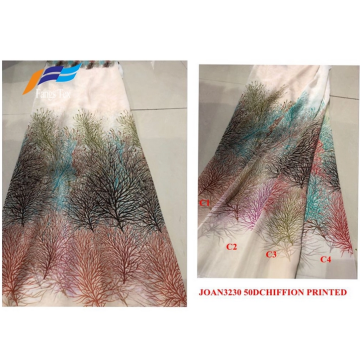 पॉलिएस्टर 50D अरब शिफॉन मुद्रित Abaya ड्रेस फैब्रिक